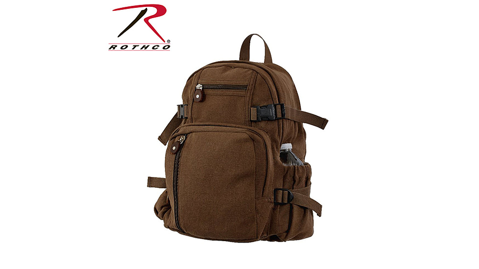 Rothco Vintage Canvas Compact Backpack, Smokey Branch Camo, 9720-SmokeyBranchCamo