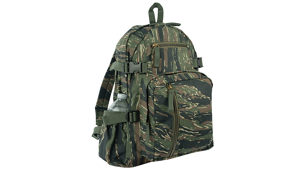 Rothco Vintage Canvas Compact Backpack, Tiger Stripe Camo, 91530-TigerStripeCamo