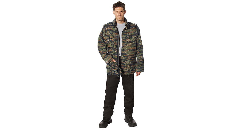Rothco Vintage Lightweight M-65 Field Jacket - Men's, Tiger Stripe Camo, Small, 28515-TigerStripeCamo-S