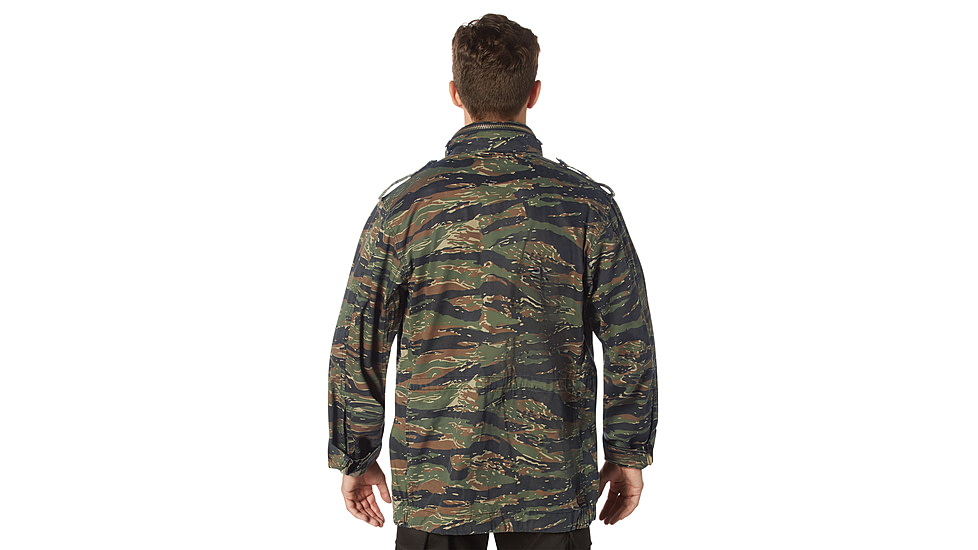 Rothco Vintage Lightweight M-65 Field Jacket, Tiger Stripe Camo, S, 28515-TigerStripeCamo-S