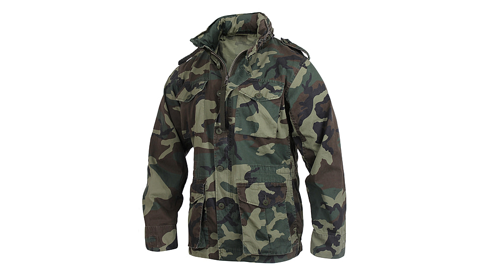 Rothco Vintage Lightweight M-65 Field Jacket, Woodland Camo, XL, 2851-WoodlandCamo-XL