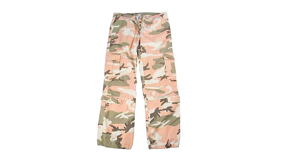 Rothco Womens Camo Vintage Paratrooper Fatigue Pants, Subdued Pink Camo, M, 3996-SubduedPinkCamo-M