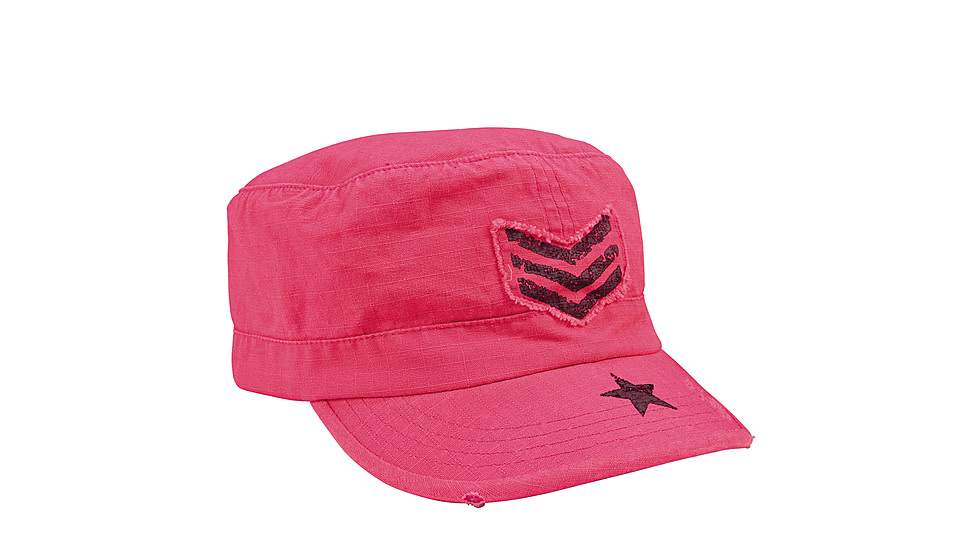 Rothco Womens Vintage Stripes &amp; Stars Adjustable Fatigues Cap, Pink, 1159-Pink