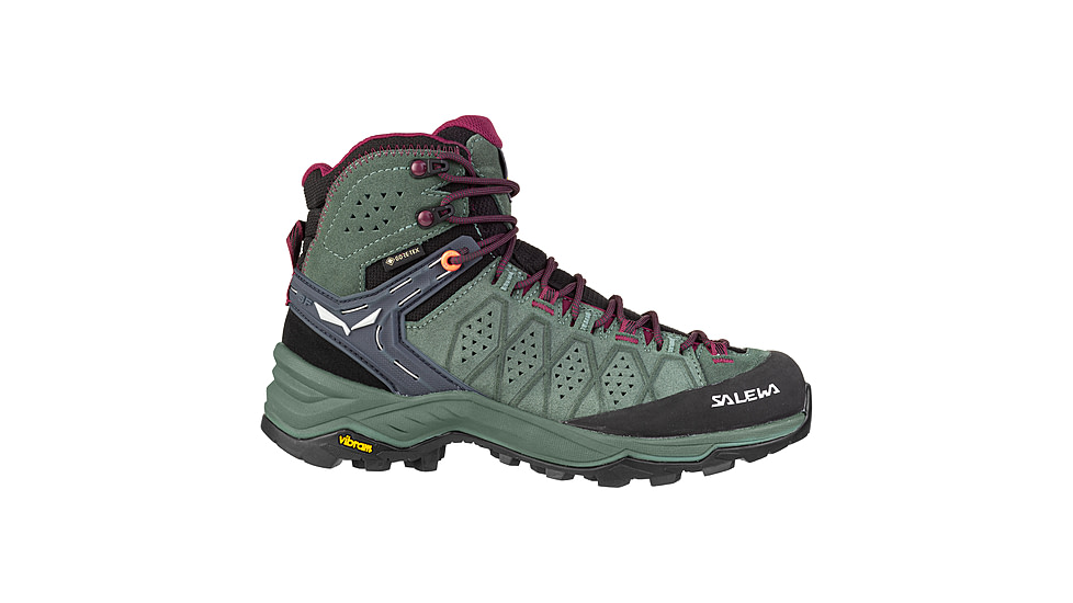 Salewa Alp Trainer 2 Mid GTX Hiking Boots - Womens, Duck Green/Rhododendon, 8, 00-0000061383-5085-8