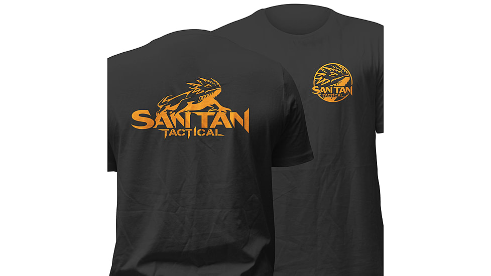 San Tan Tactical Orange Badge T-Shirt, Black, Large, STT-OBLB-LG