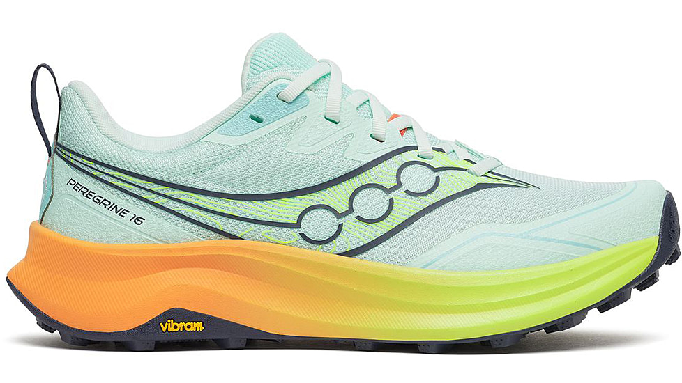 Saucony Peregrine 16, Aqua/Citron, 5, S11066-130-5
