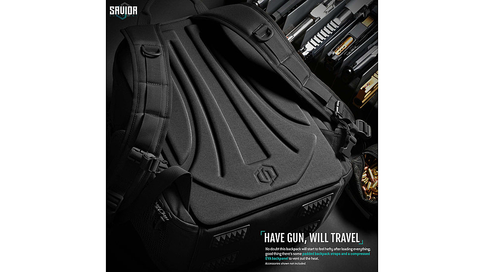 Savior Equipment Compact S.E.M.A Pistol Backpack, 3 Gun, Obsidian Black, BP-CPSEMA-WS-BK