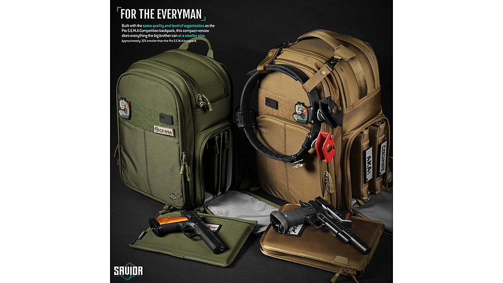 Savior Equipment Compact S.E.M.A Pistol Backpack, 3 Gun, OD Green, BP-CPSEMA-WS-OG