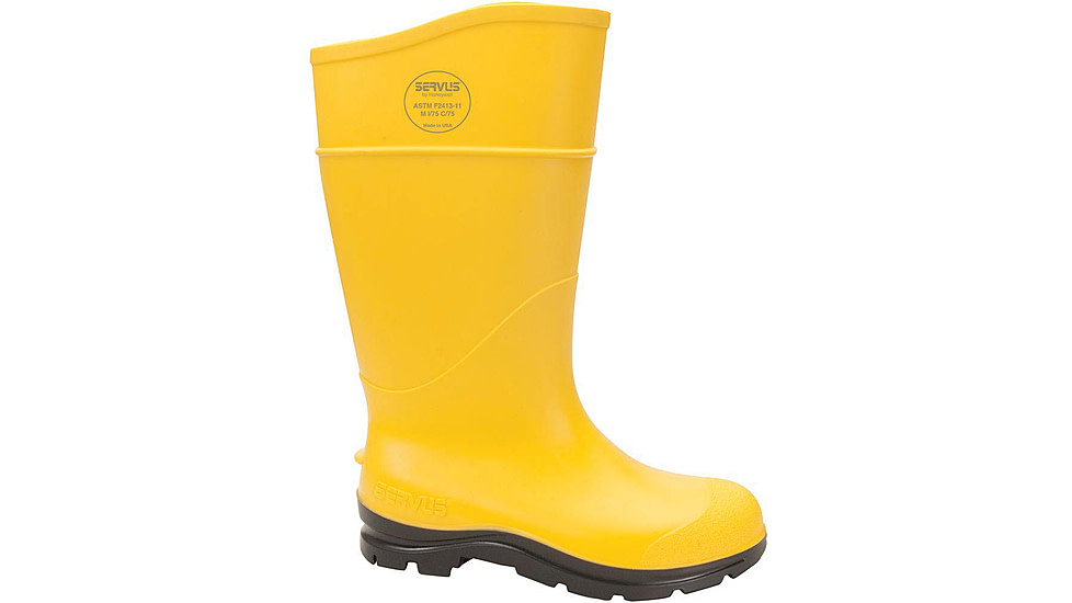 Servus CT PVC 14in Steel Toe Boot - Mens, Yellow / Black, 7, 18835-YLW-070
