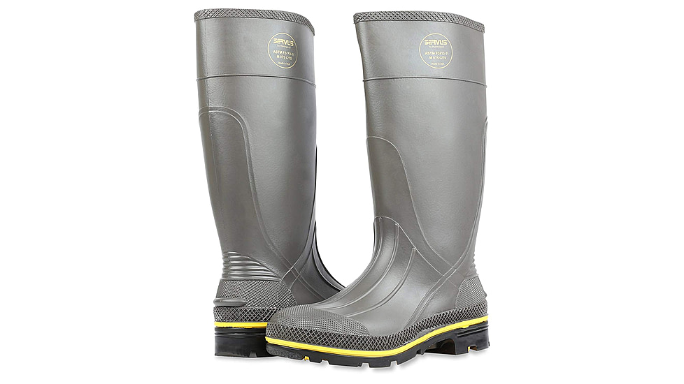 Servus PRO PVC Footwear Boots - Mens, Gray/Yellow, 5, 75101-GYM-050