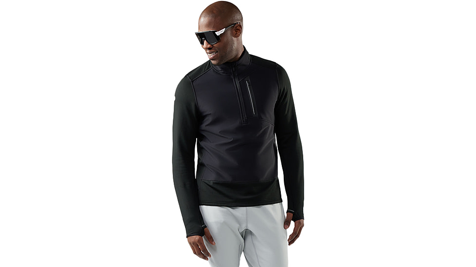 Smartwool Active Fleece Wind 1/2 Zip - Mens, Black, Medium, SW002665001100M000