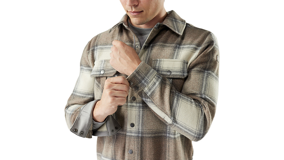 Smartwool Anchor Line Shirt Jacket - Mens, Almond Plaid, Extra Large, SW000122M6110XL000