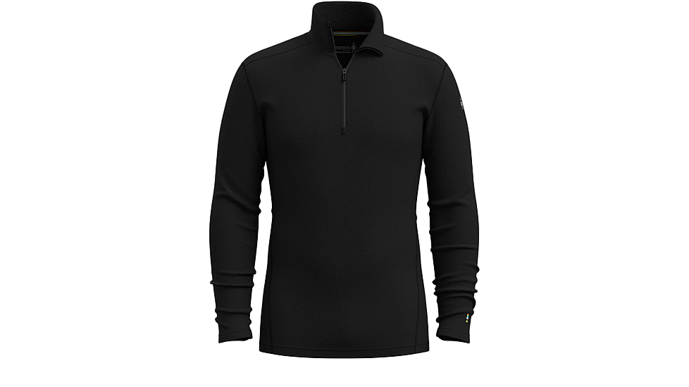 Smartwool Classic Thermal Merino Base Layer 1/4 Zip - Mens, Black, Large, SW002821001100L000