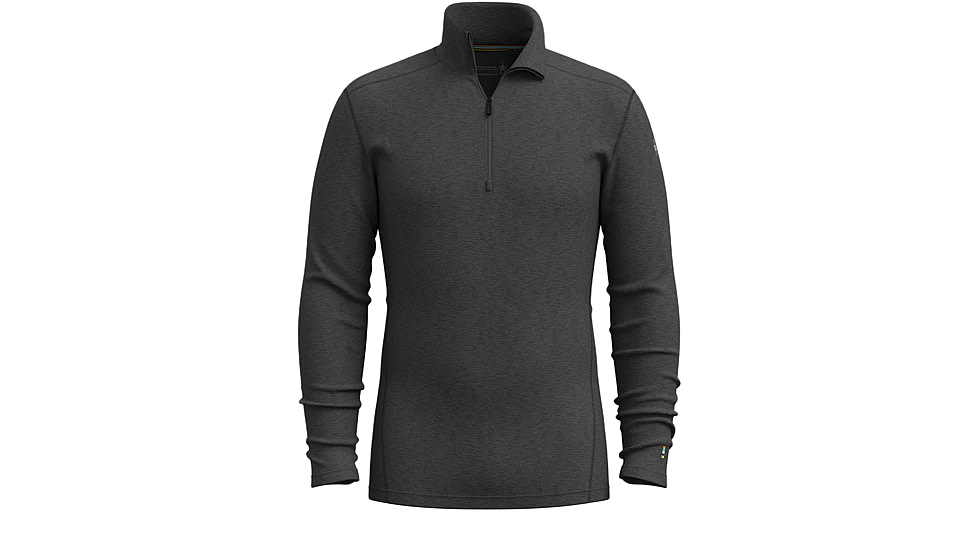 Smartwool Classic Thermal Merino Base Layer 1/4 Zip - Mens, Charcoal Heather, Large, SW002821010100L000