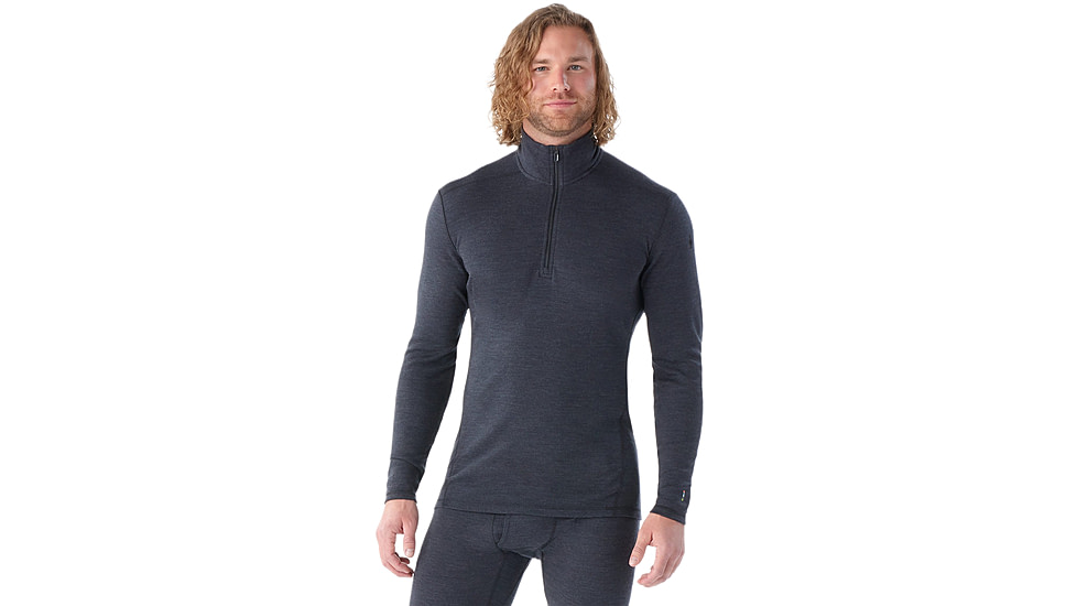 Smartwool Classic Thermal Merino Base Layer 1/4 Zip - Mens, Charcoal Heather, Large, SW002821010100L000