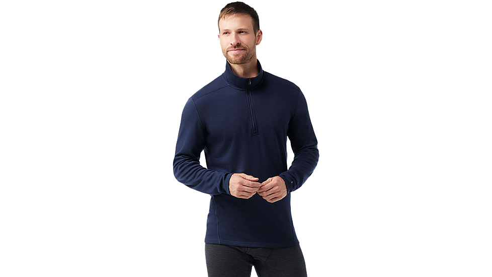 Smartwool Classic Thermal Merino Base Layer 1/4 Zip - Mens, Deep Navy, Medium, SW002821092100M000