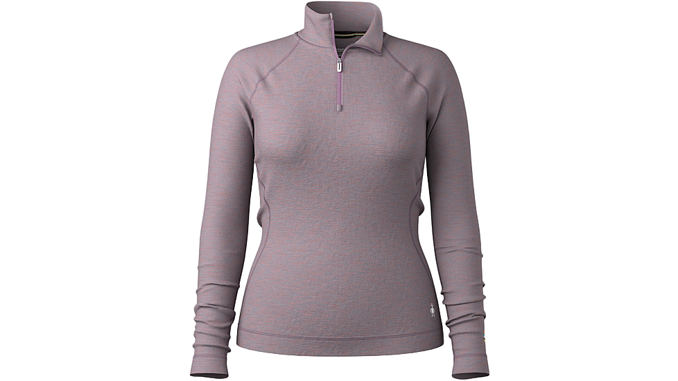 Smartwool Classic Thermal Merino Base Layer 1/4 Zip - Womens, Chalk Violet Heather, Medium, SW002828N81100M000