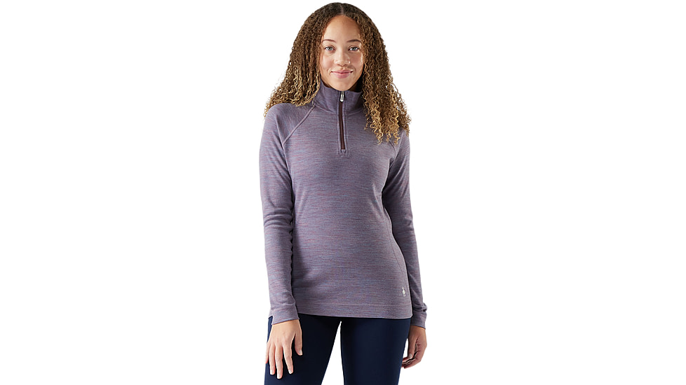Smartwool Classic Thermal Merino Base Layer 1/4 Zip - Womens, Chalk Violet Heather, Medium, SW002828N81100M000