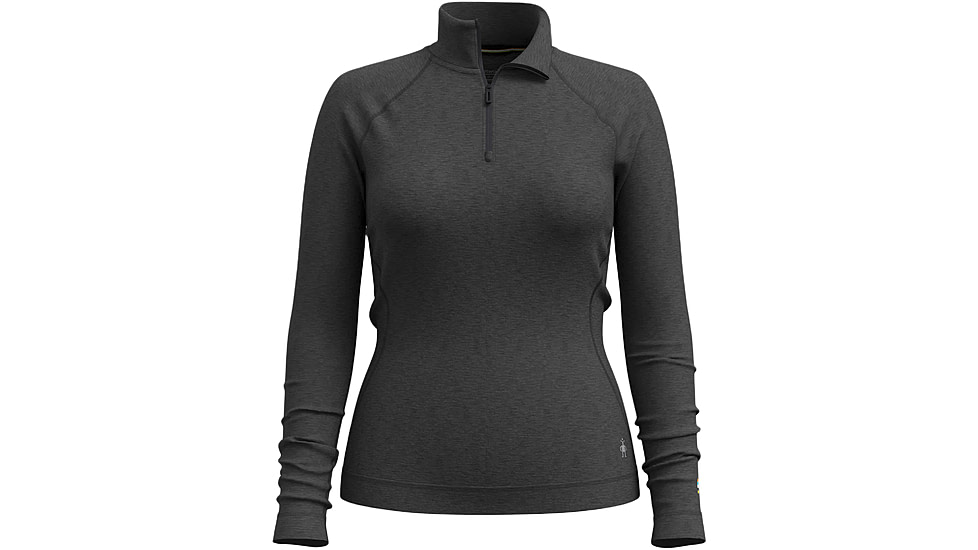 Smartwool Classic Thermal Merino Base Layer 1/4 Zip - Womens, Charcoal Heather, Extra Small, SW00282801010XS000