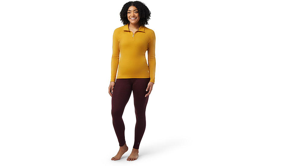 Smartwool Classic Thermal Merino Base Layer 1/4 Zip - Womens, K41 Honey Gold Heather, Extra Large, SW016373K41XL