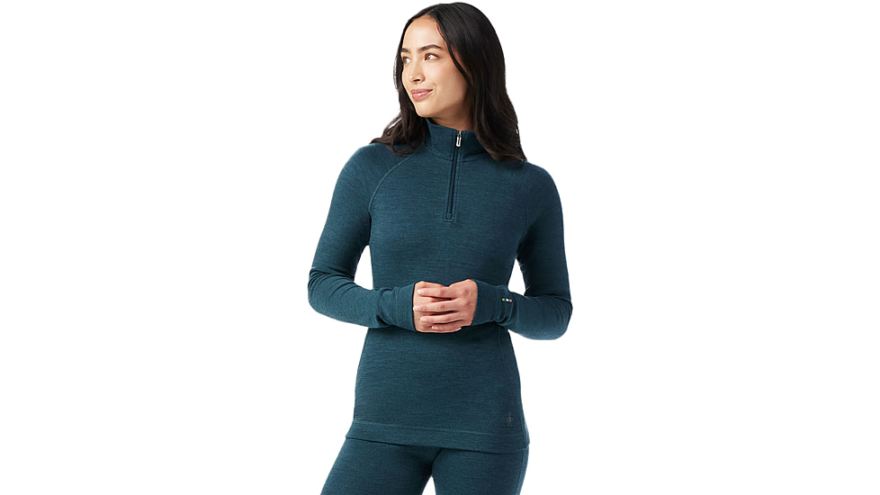 Smartwool Classic Thermal Merino Base Layer 1/4 Zip - Womens, Twilight Blue Heather, Small, SW002828G75100S000