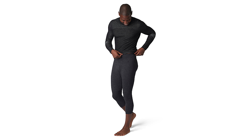 Smartwool Intraknit Thermal Merino Base Layer 3/4 Bottom - Mens, Charcoal Heather/Black, 2XL, SW0168250111-XXL
