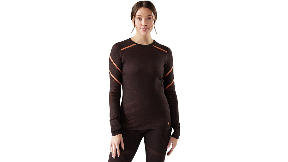 Smartwool Intraknit Thermal Merino Base Layer Crew - Womens, Mink/Terracotta, Large, SW019284Q33100L000