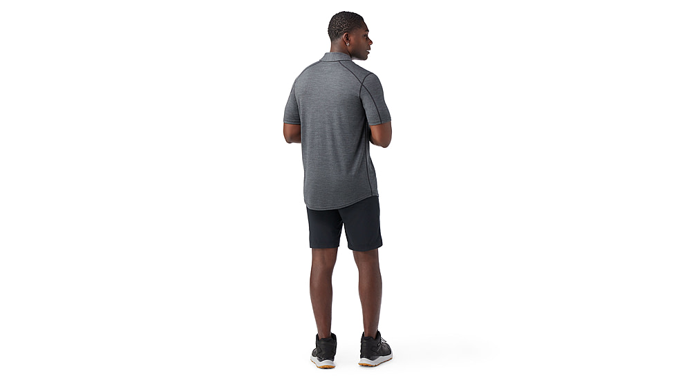 Smartwool Short Sleeve Button Down - Mens, Charcoal Heather, Extra Large, SW01696301010XL000