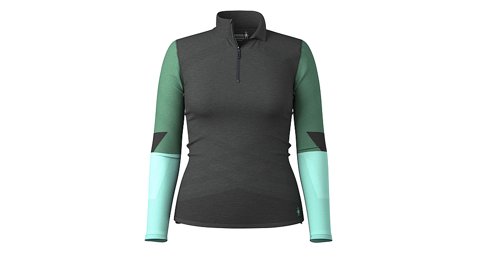 Smartwool Intraknit Thermal Merino Base Layer Colorblock 1/4 Zip - Womens