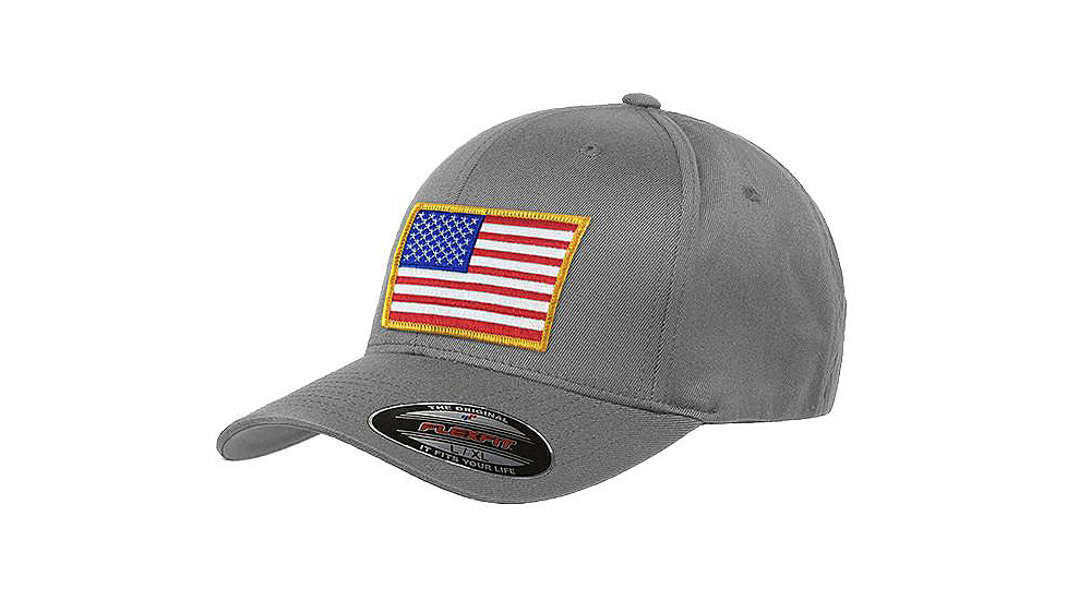 Thin Blue Line Flexfit Hat - American Flag - FLEX-RWB-GRAY-MEDIUM