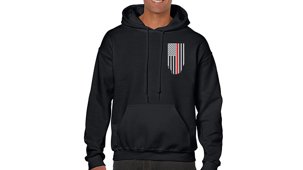 Thin Blue Line Hoodie - Thin Red Line American Flag Honor &amp; Respect, Black - TRL-H-BLACK-XXL