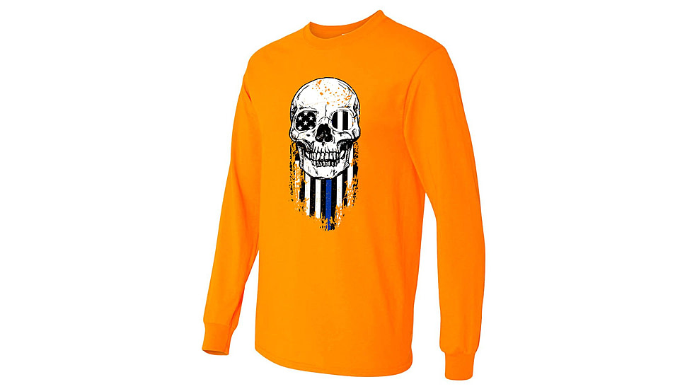 Thin Blue Line Long Sleeve - Halloween Thin Blue Line, Orange - TBL-L-HALO-ORG-XXL