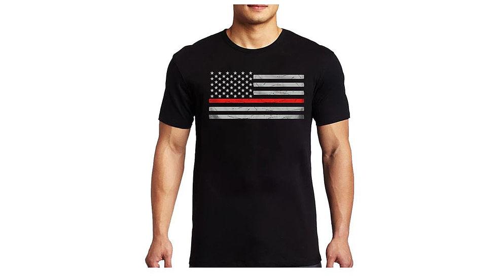 Thin Blue Line Men's - Short Sleeve Classic Thin Red Line - MEN-RFLG-BIG-LOGO-BLACK-LARGE
