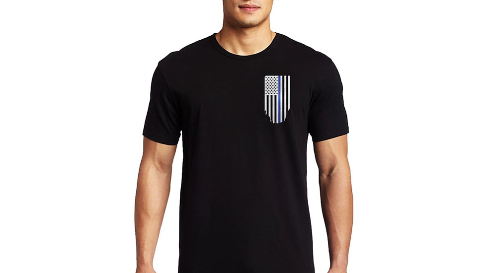 Thin Blue Line Men's T-shirt - Flag, Thin Blue Line - TBL-BLACK-4XL