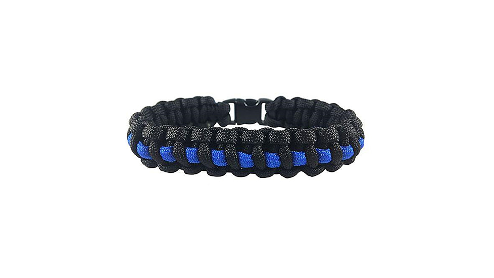 Thin Blue Line Paracord Survival Bracelet, Standard, Thin Blue Line - TBL-PARA-9