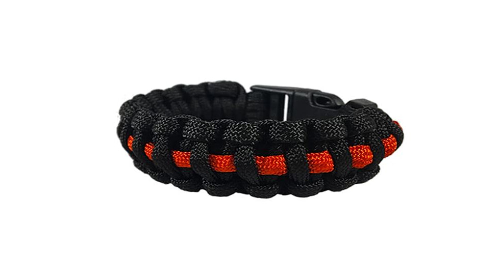 Thin Blue Line Paracord Survival Bracelet, Thin Red Line - TRL-PARA-10
