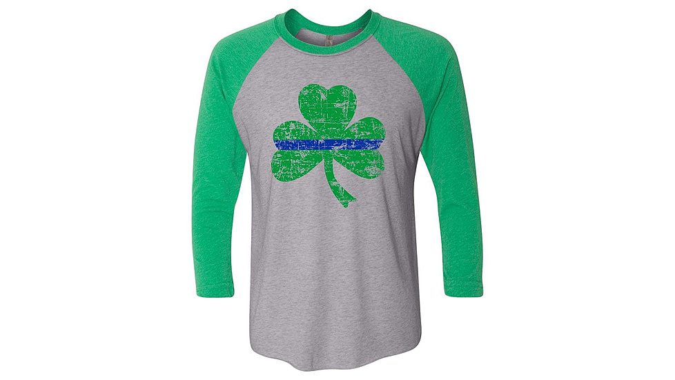 Thin Blue Line Raglan - Shamrock, , Thin Blue Line - STPAT-TBL-RAG-GG-L