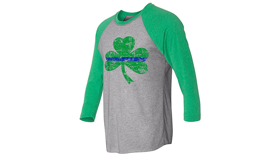 Thin Blue Line Raglan - Shamrock, , Thin Blue Line - STPAT-TBL-RAG-GG-L