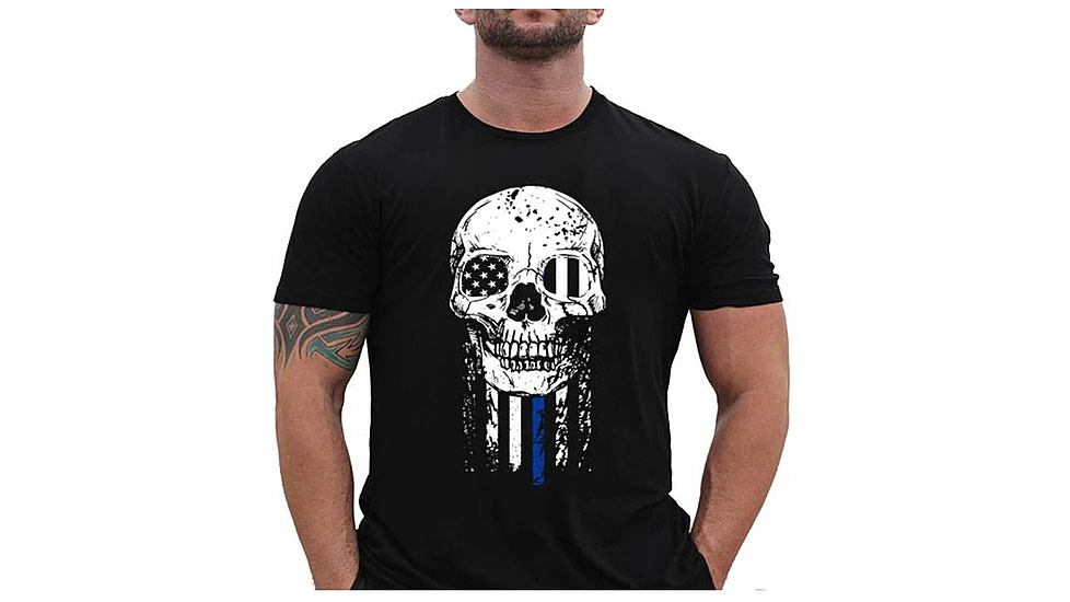 Thin Blue Line T-shirt - Halloween Thin Blue Line, Black - TBL-HALO-BLK-XXL