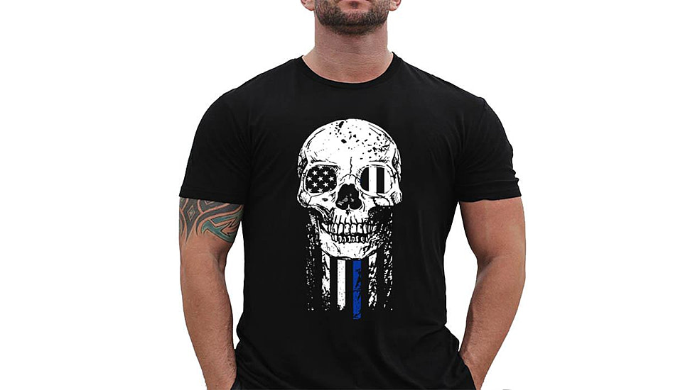 Thin Blue Line T-shirt - Halloween Thin Blue Line, Black - TBL-HALO-BLK-L