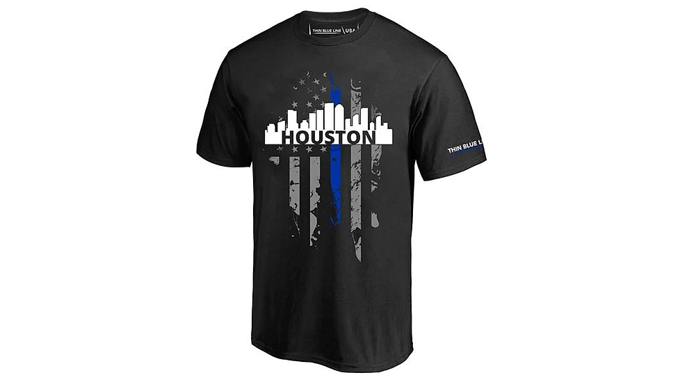 Thin Blue Line T-shirt - Houston Large, - HOUSTON-LRG-TBL-SHIRT-BLK-2XL