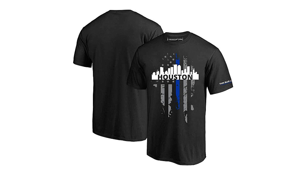 Thin Blue Line T-shirt - Houston Large, - HOUSTON-LRG-TBL-SHIRT-BLK-L
