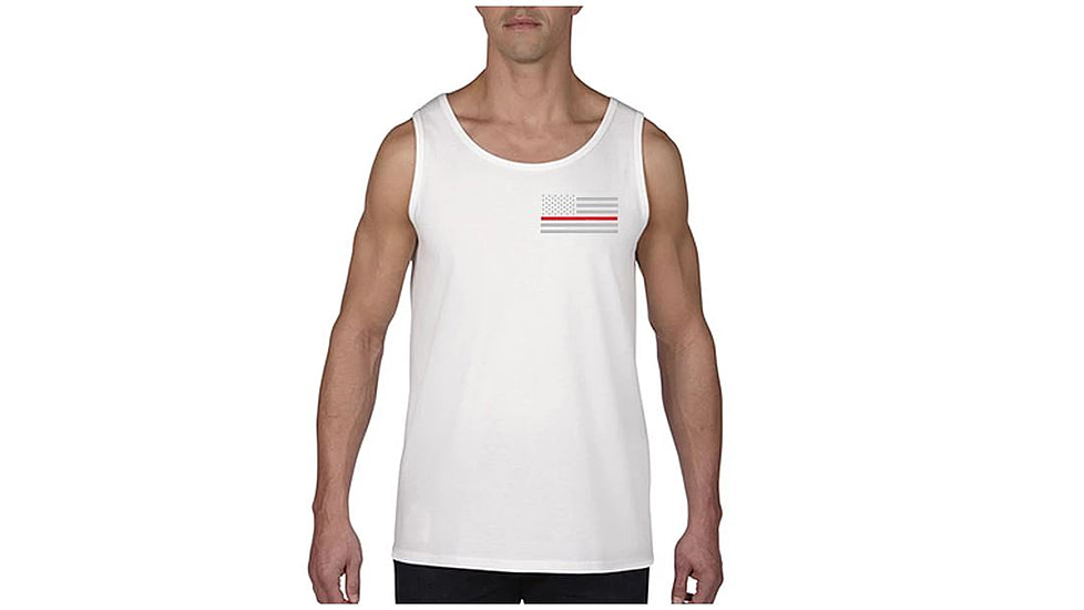 Thin Blue Line Tank - Fire Department Thin Red Line, White - DEPT-TANK-WHITE-XXL