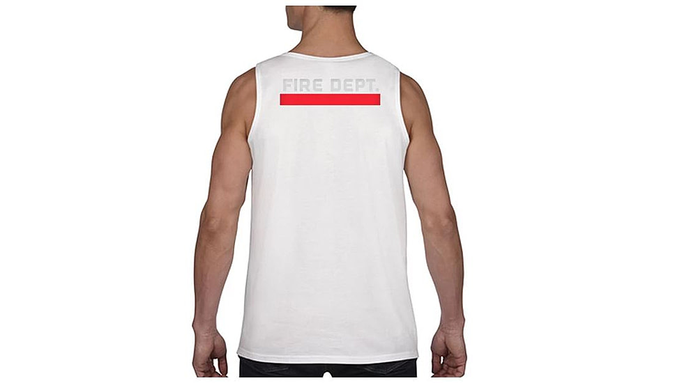 Thin Blue Line Tank - Fire Department Thin Red Line, White - DEPT-TANK-WHITE-XXL