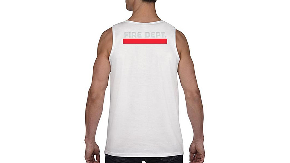 Thin Blue Line Tank - Fire Department Thin Red Line, White - DEPT-TANK-WHITE-L
