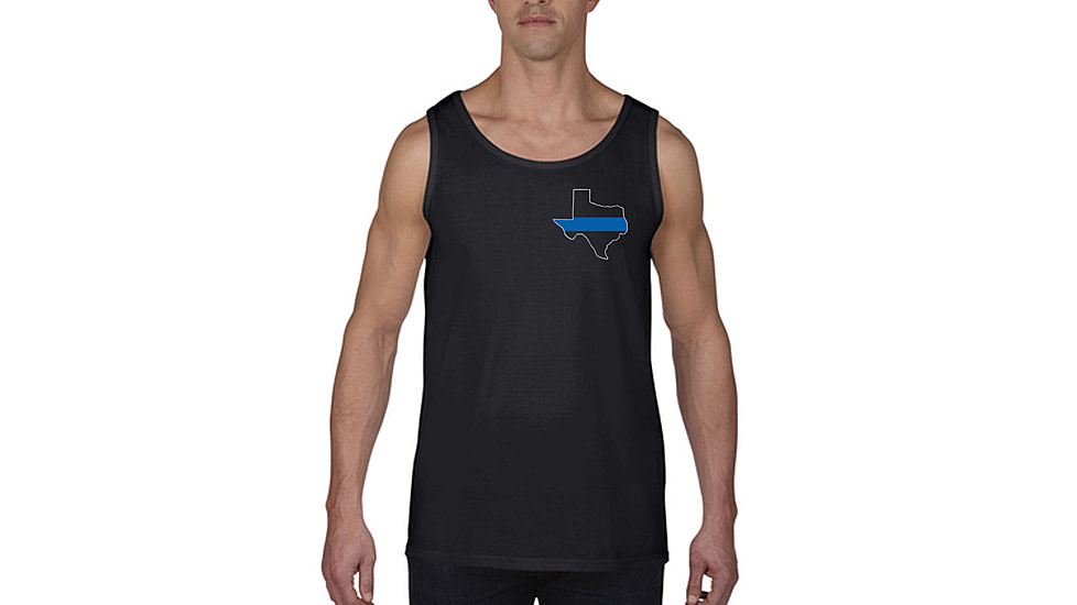 Thin Blue Line Tank - Texas , Black - TEX-TANK-BLACK-L