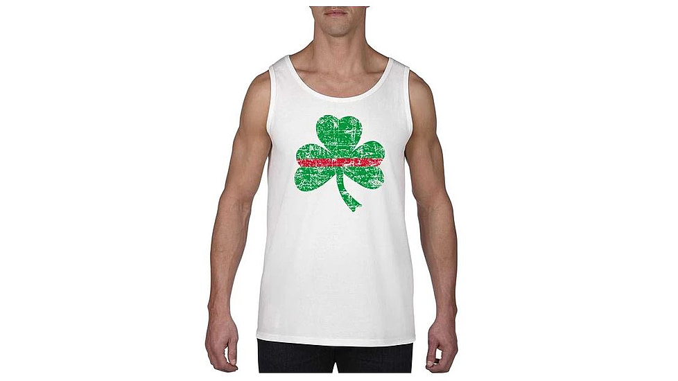 Thin Blue Line Thin Red Line Tank, Shamrock, White - STPAT-TRL-TANK-WHITE-XXL