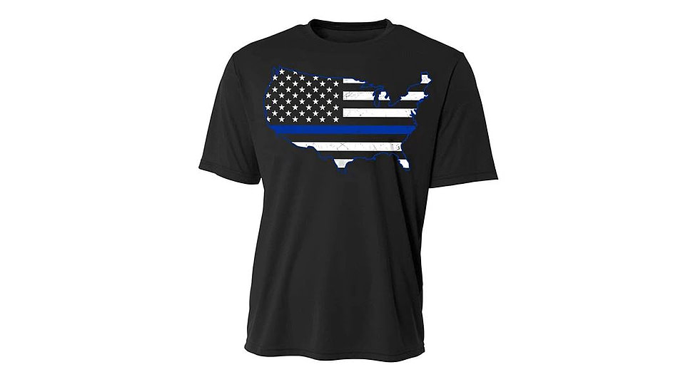 Thin Blue Line Usa Polyester Shirt - POLY-USA-BLACK-XXL