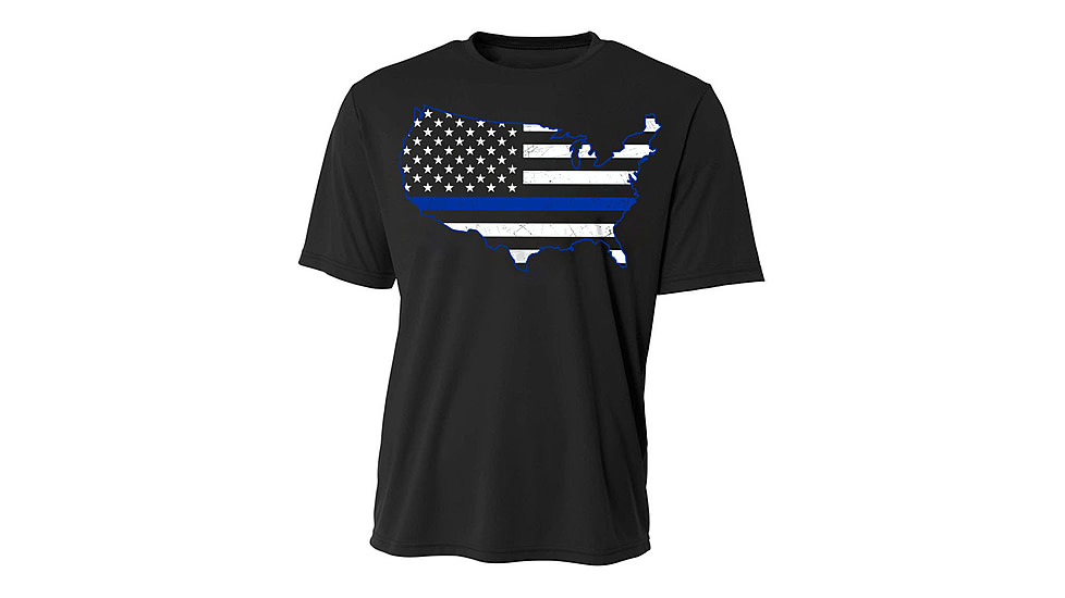 Thin Blue Line Usa Polyester Shirt - POLY-USA-BLACK-XXXL