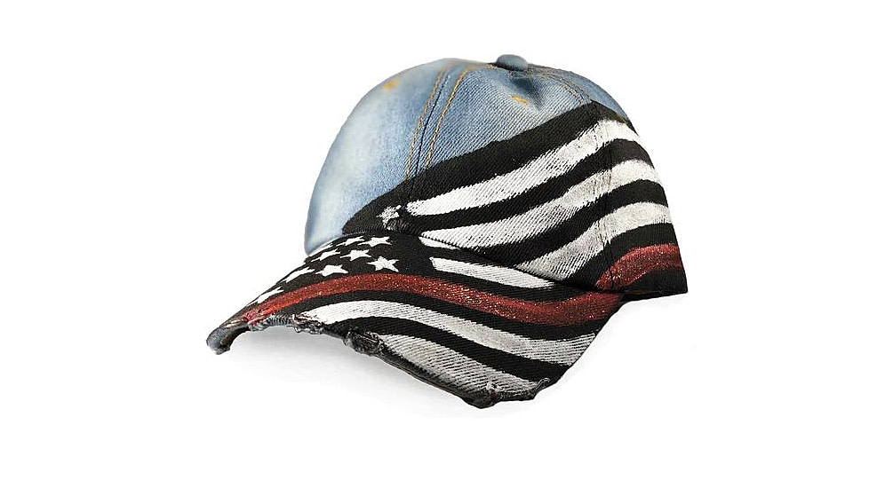 Thin Blue Line Women's Hand Painted Hat - Thin Red Line Flag - RC-TRL-HT